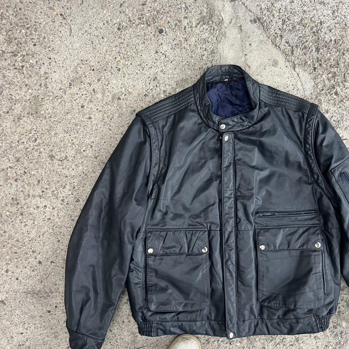 Leather × Vintage Vintage Genuine Real Leather Jacket High Quality Rock Punk Size US XL / EU 56 / 4 - 3 Thumbnail