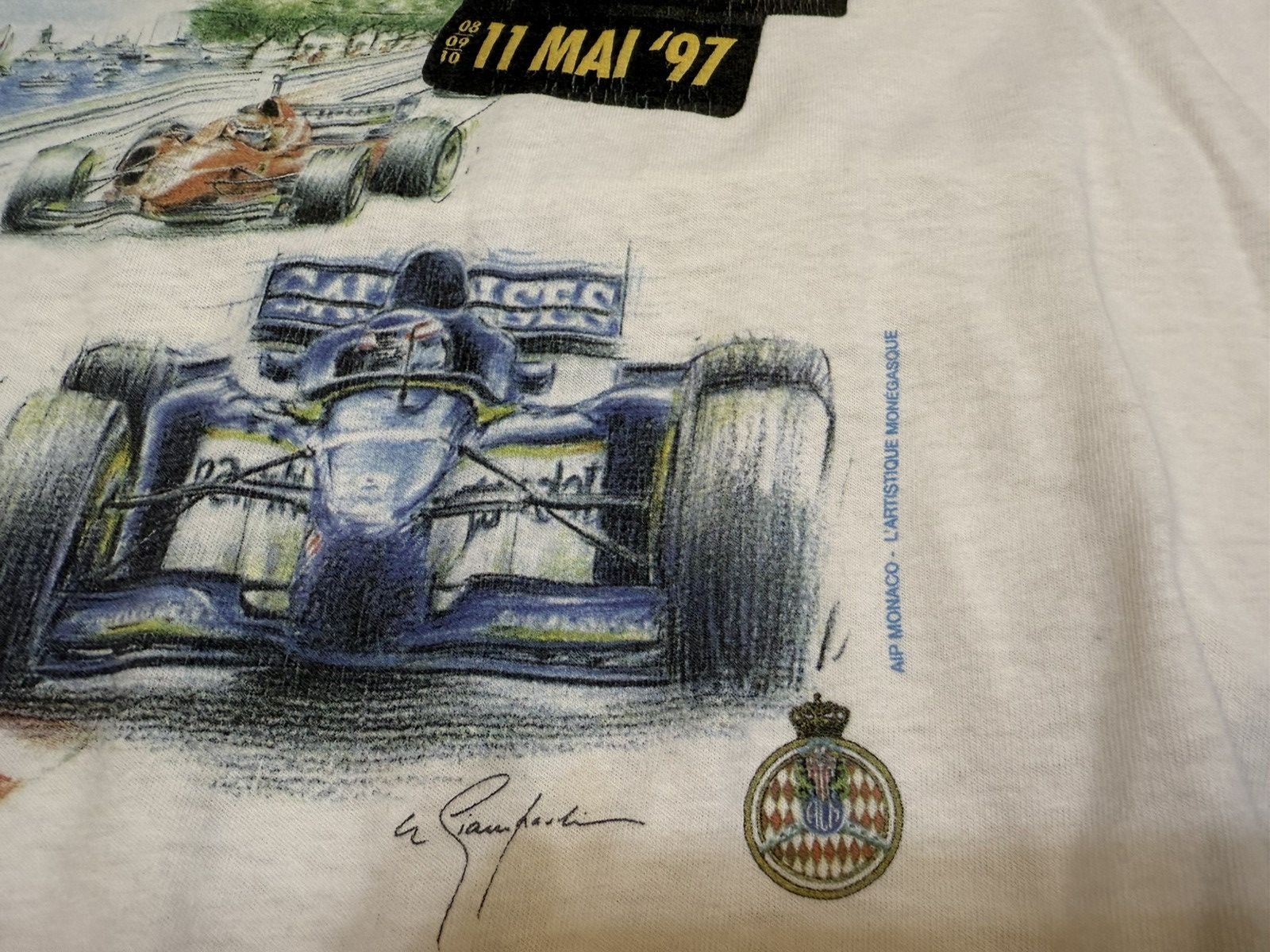 Formula 1 Vintage 90s F1 Monaco Grand Prix Racing T Shirt Retro Size US XL / EU 56 / 4 - 4 Thumbnail