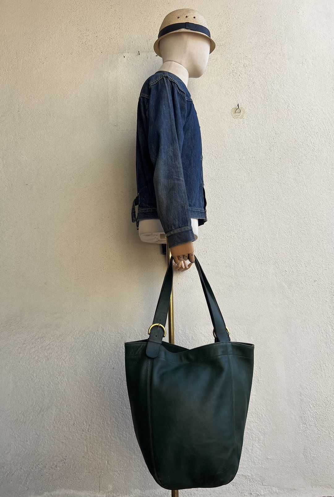 Leather Vintage 90s COACH Distressed Patina Leather Tote Bag Size ONE SIZE - 3 Thumbnail