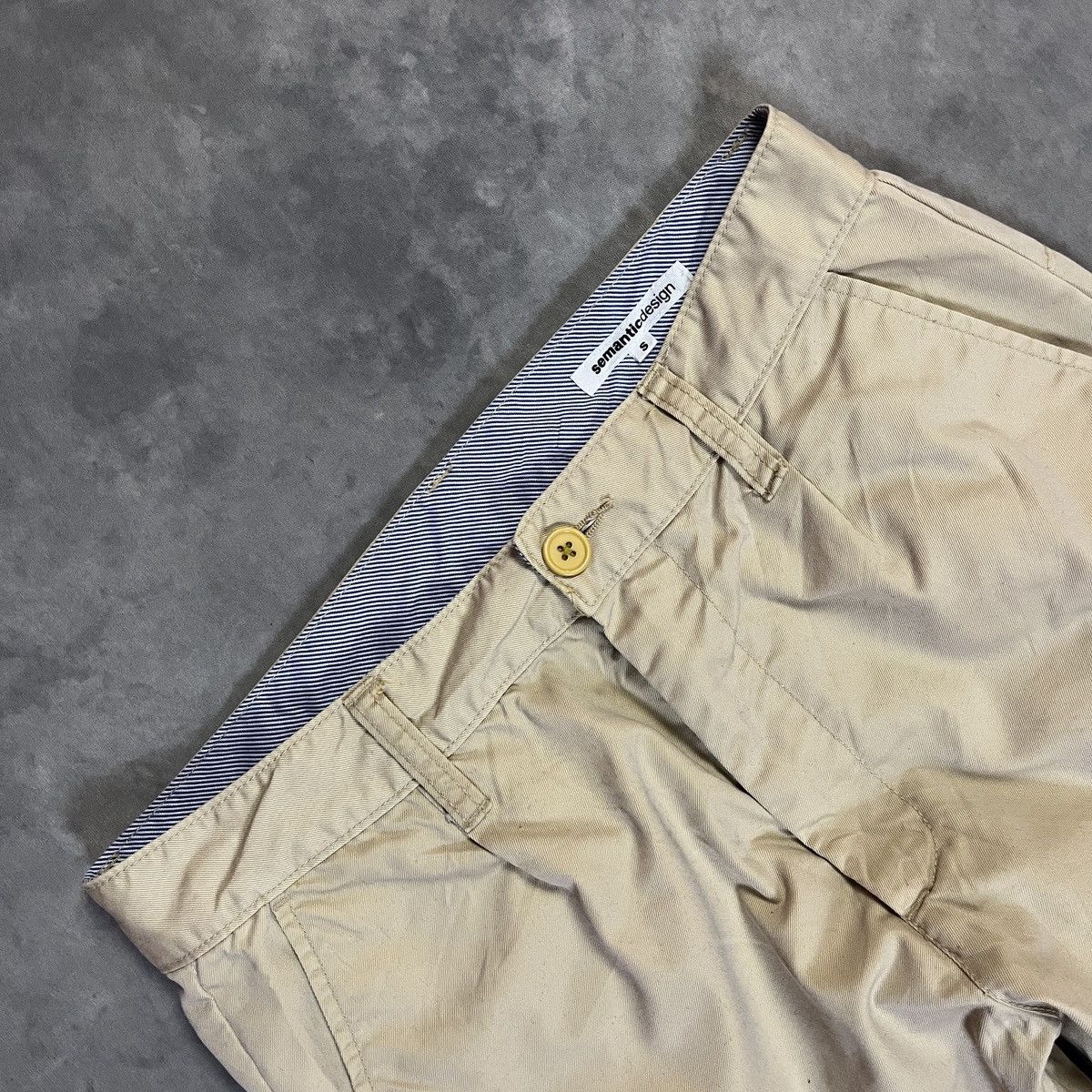 semanticdesign 2000s Semantic Design Japanese Minimalist Khaki Chino Pants Size US 27 - 2 Thumbnail