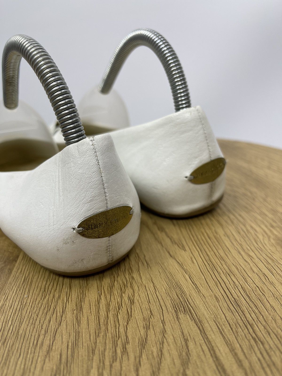Jimmy Choo JIMMY CHOO flat pumps size 38.5 WHITE Leather ladies shoes Size US 8.5 / IT 38.5 - 5 Thumbnail
