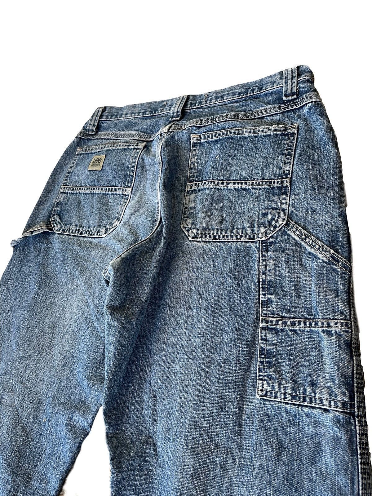 Lee Vintage Y2K Lee Dungaree Faded Jeans Size US 33 - 2 Thumbnail