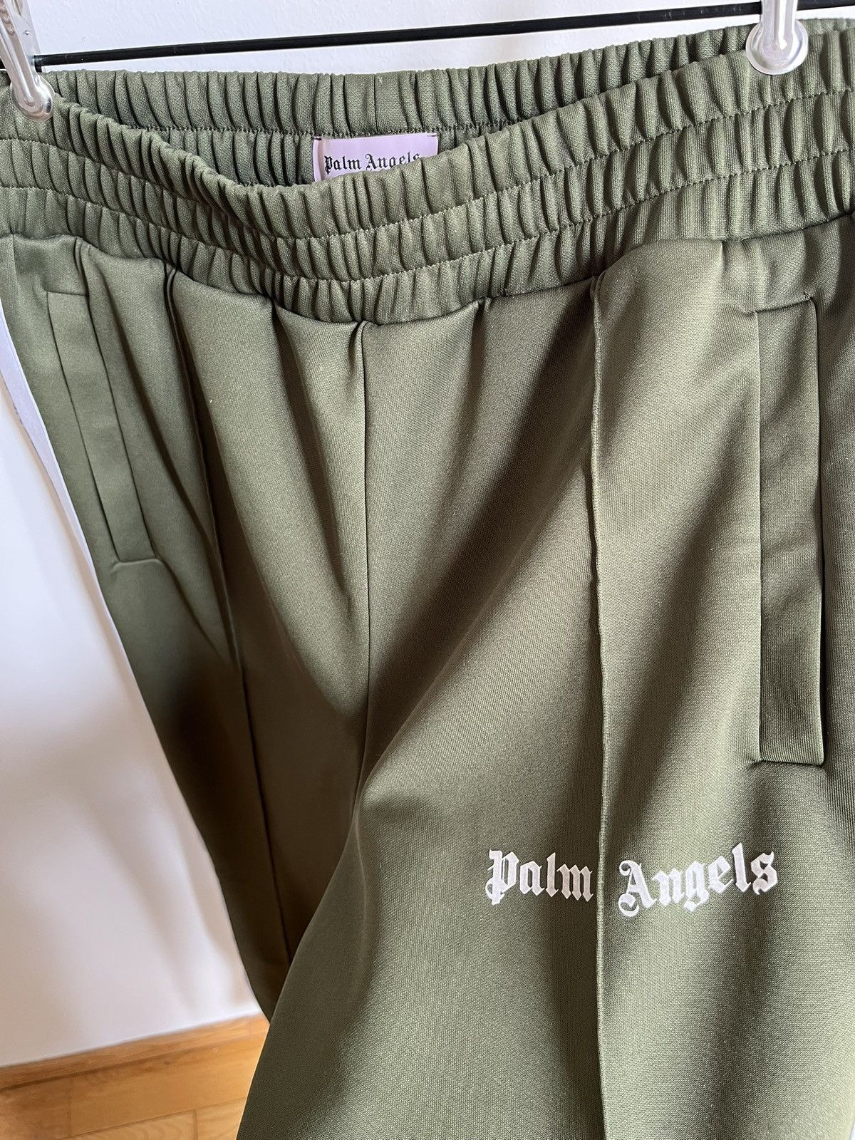 Palm Angels Palm Angels Classic Track Pants Green Military / White Size US 34 / EU 50 - 2 Thumbnail