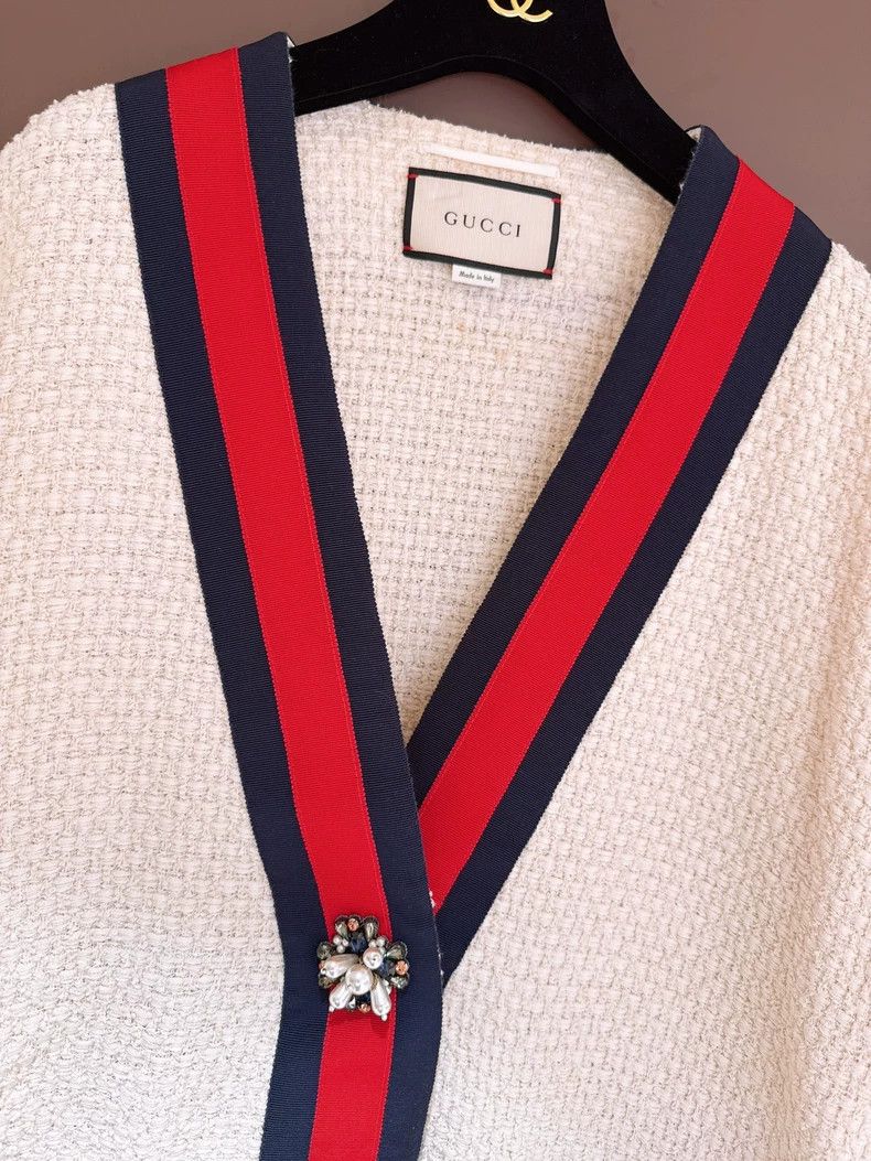 Gucci Gucci Red and blue stripe contrasting edge pearl buckle loo Size S / US 4 / IT 40 - 2 Thumbnail