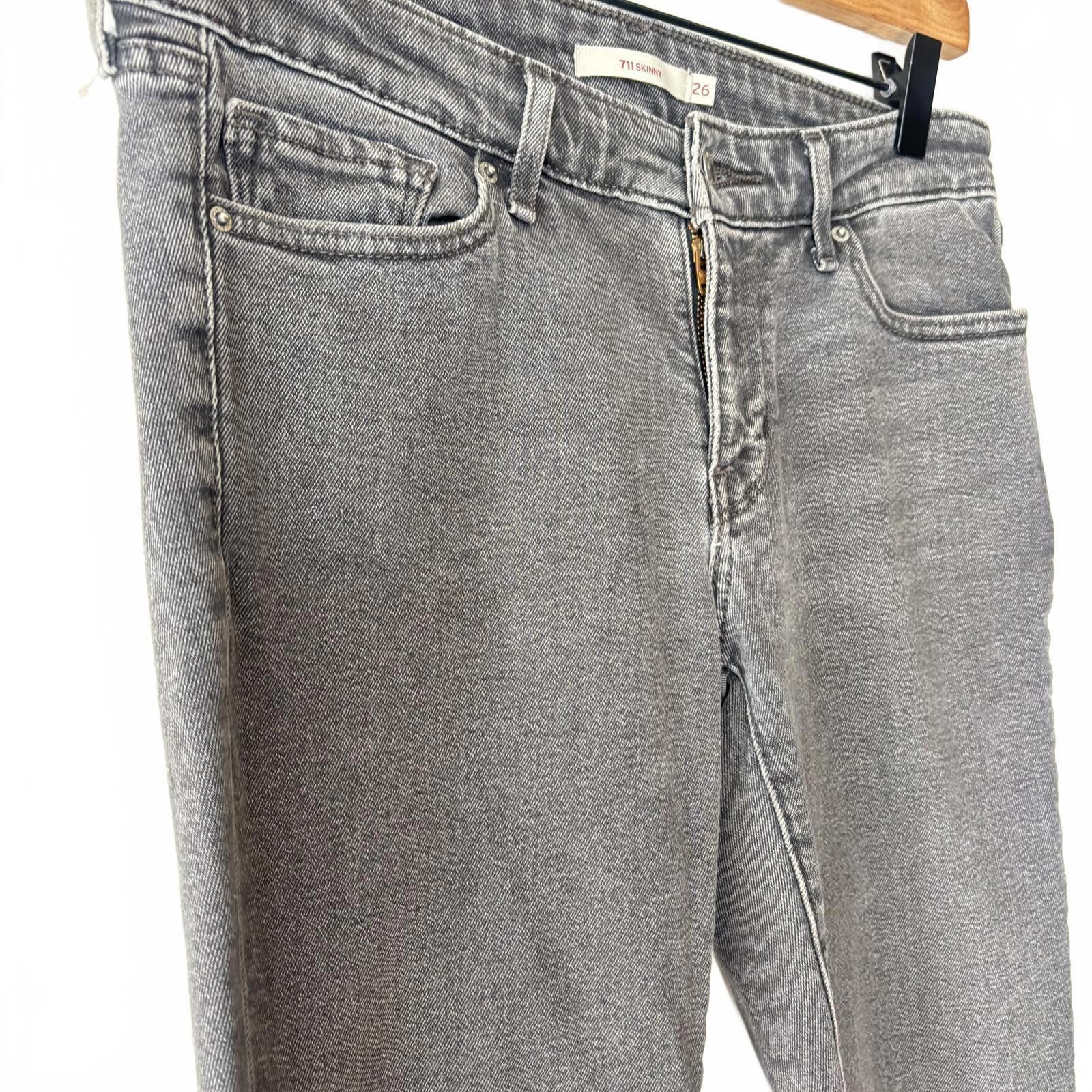 Levi's Levi’s 711’s Dark Gray Jeans Size 26" / US 2 / IT 38 - 3 Thumbnail