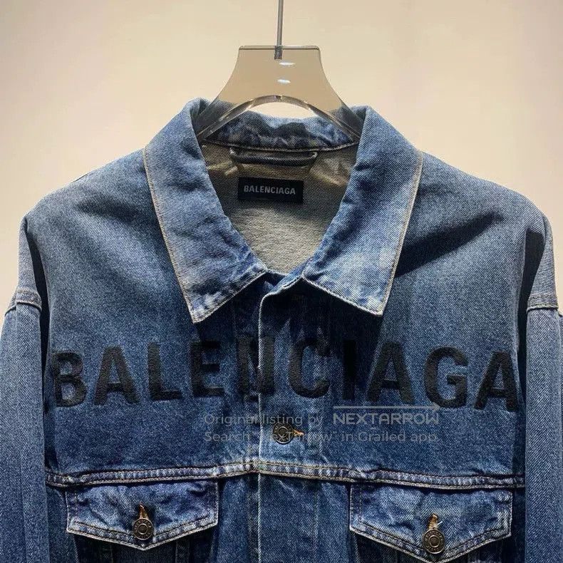 Balenciaga Balenciaga Logo Embroidered Denim Jacket. Size US XL / EU 56 / 4 - 3 Thumbnail