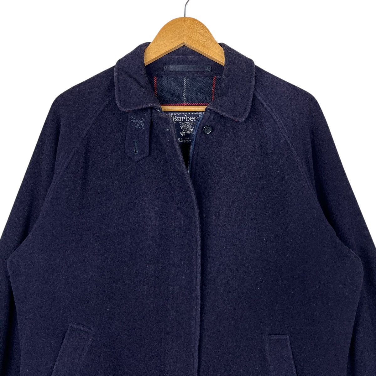 Burberry Vintage Burberrys Wool Cashmere Navy Blue Nova Check Size US L / EU 52-54 / 3 - 5 Thumbnail
