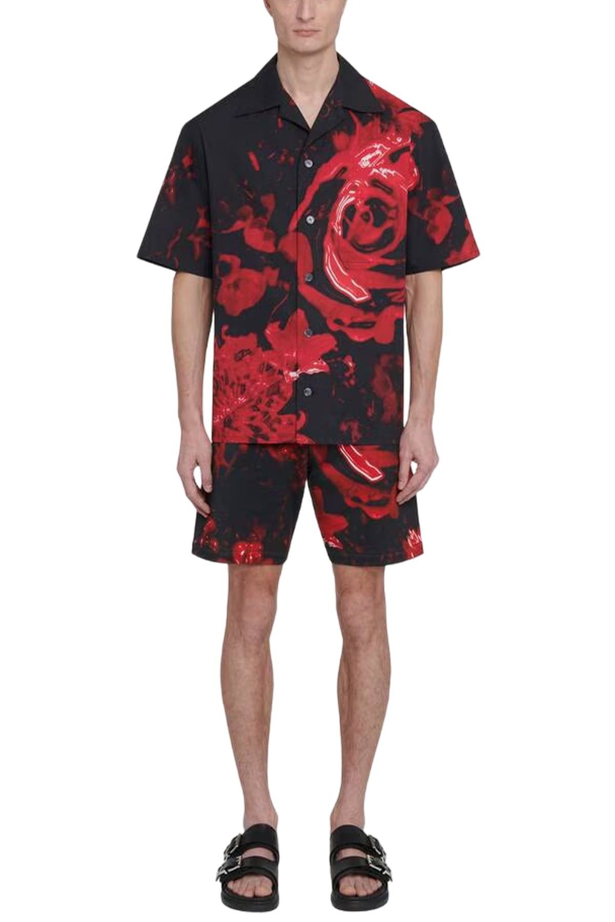 Alexander McQueen ALEXANDER MCQUEEN red & black Wax Floral shorts Medium NWT Size US 32 / EU 48 - 2 Thumbnail