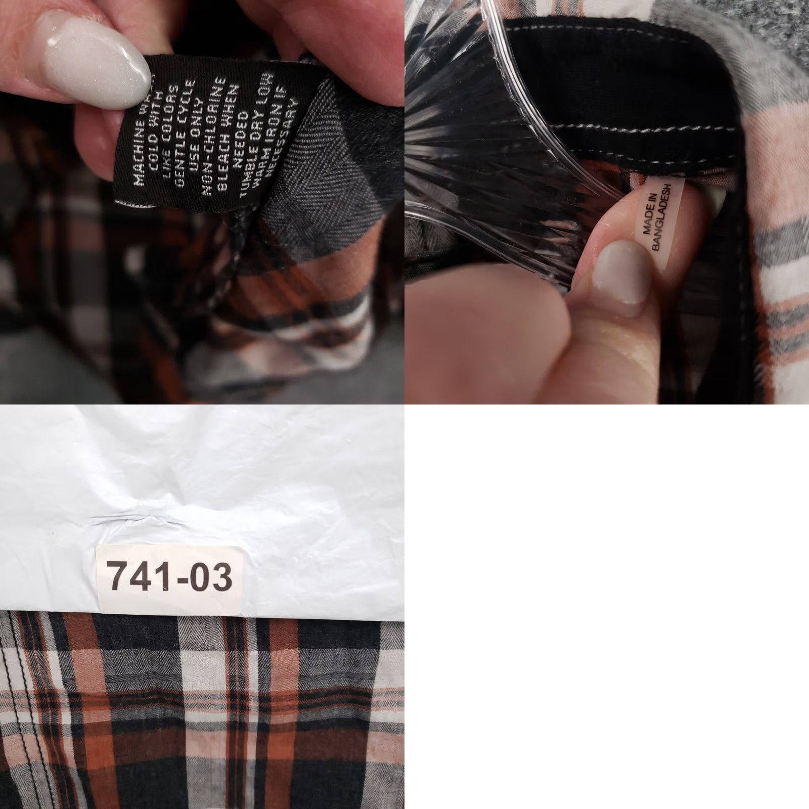 Vintage Buckle BKE Shirt Mens XL Orange Plaid Western Pearl Snap Button Up Standard Fit Size US XL / EU 56 / 4 - 8 Thumbnail