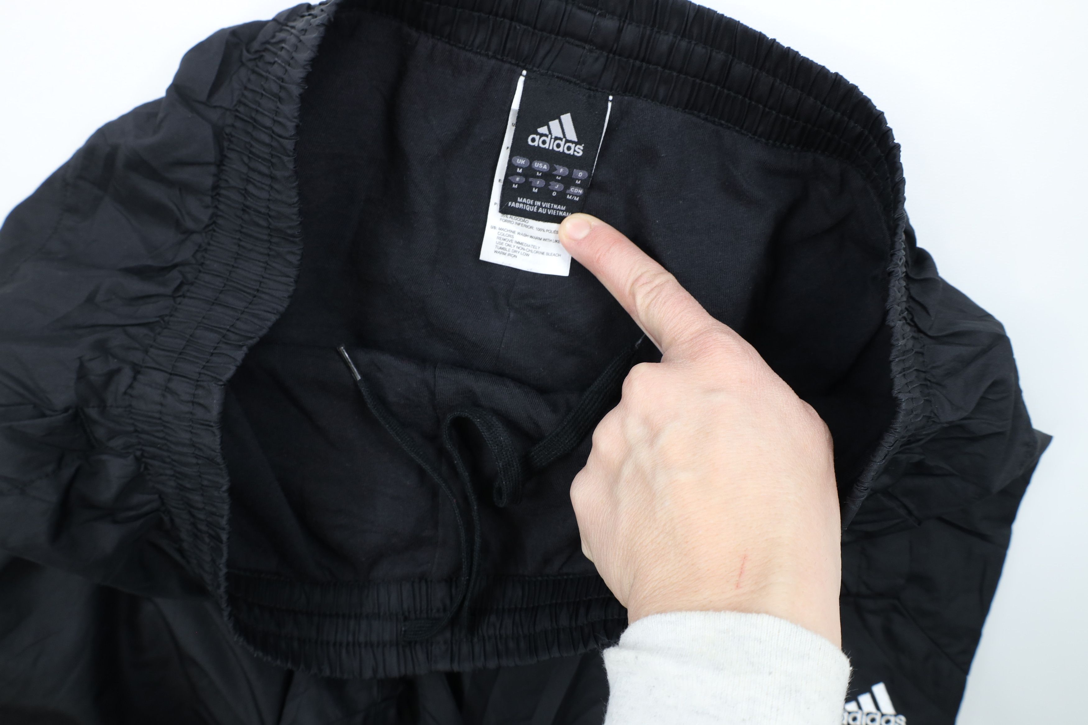 Adidas × Vintage Vintage Adidas Spell Out Striped Lined Wide Leg Pants Black Size US 34 / EU 50 - 6 Thumbnail
