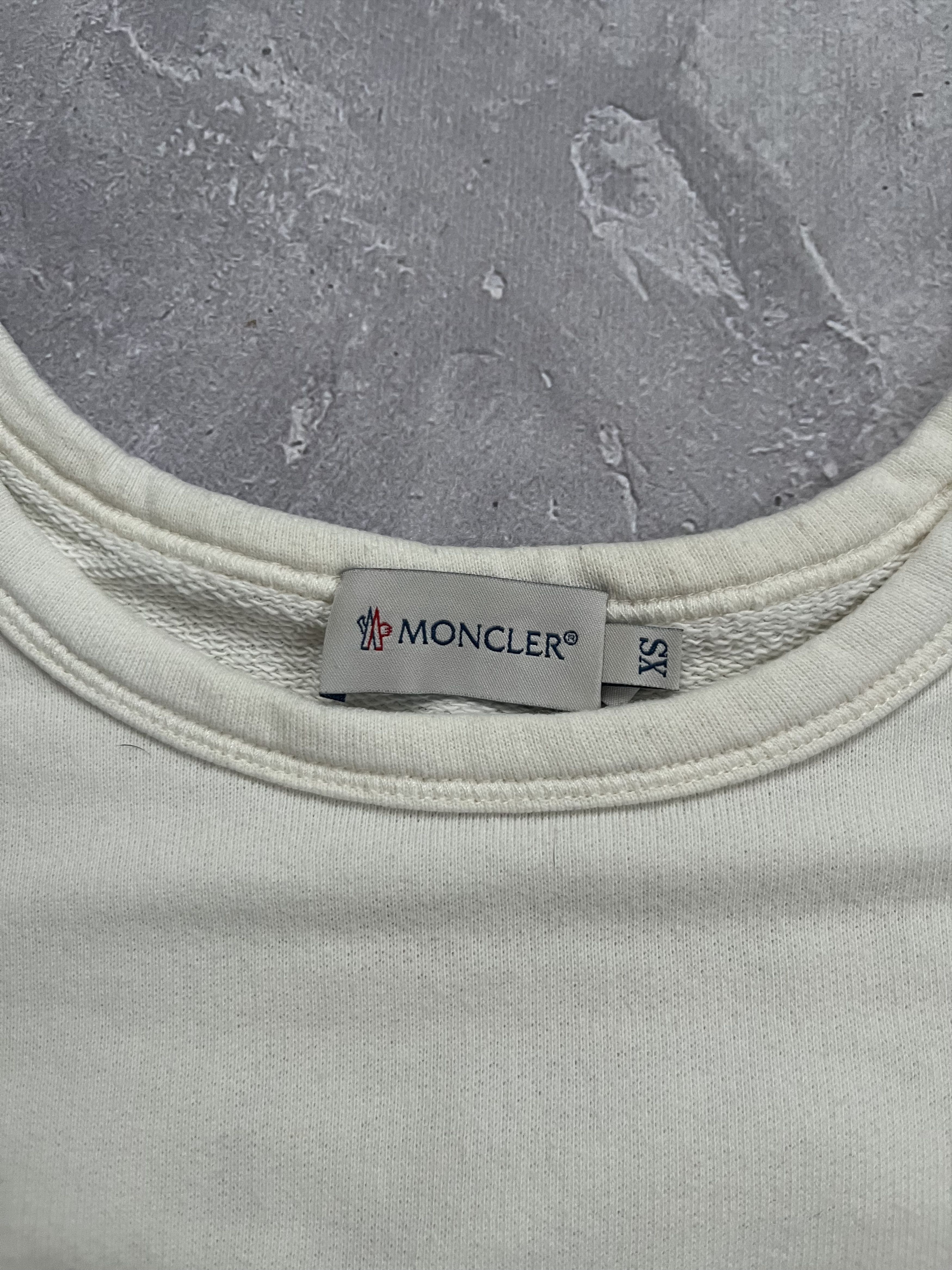 Moncler Moncler XS Cream Lace Panel Dress T-Shirt Logo Patch Size XS / US 0-2 / IT 36-38 - 5 Thumbnail