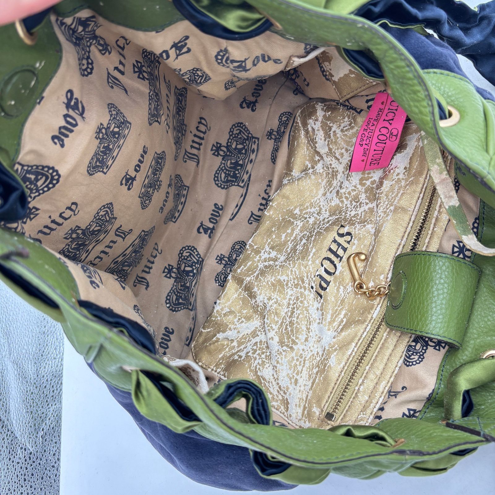 Juicy Couture × Vintage VTG Juicy Couture Daydreamer Shoulder Bag Purse Y2K Velour Size ONE SIZE - 7 Thumbnail