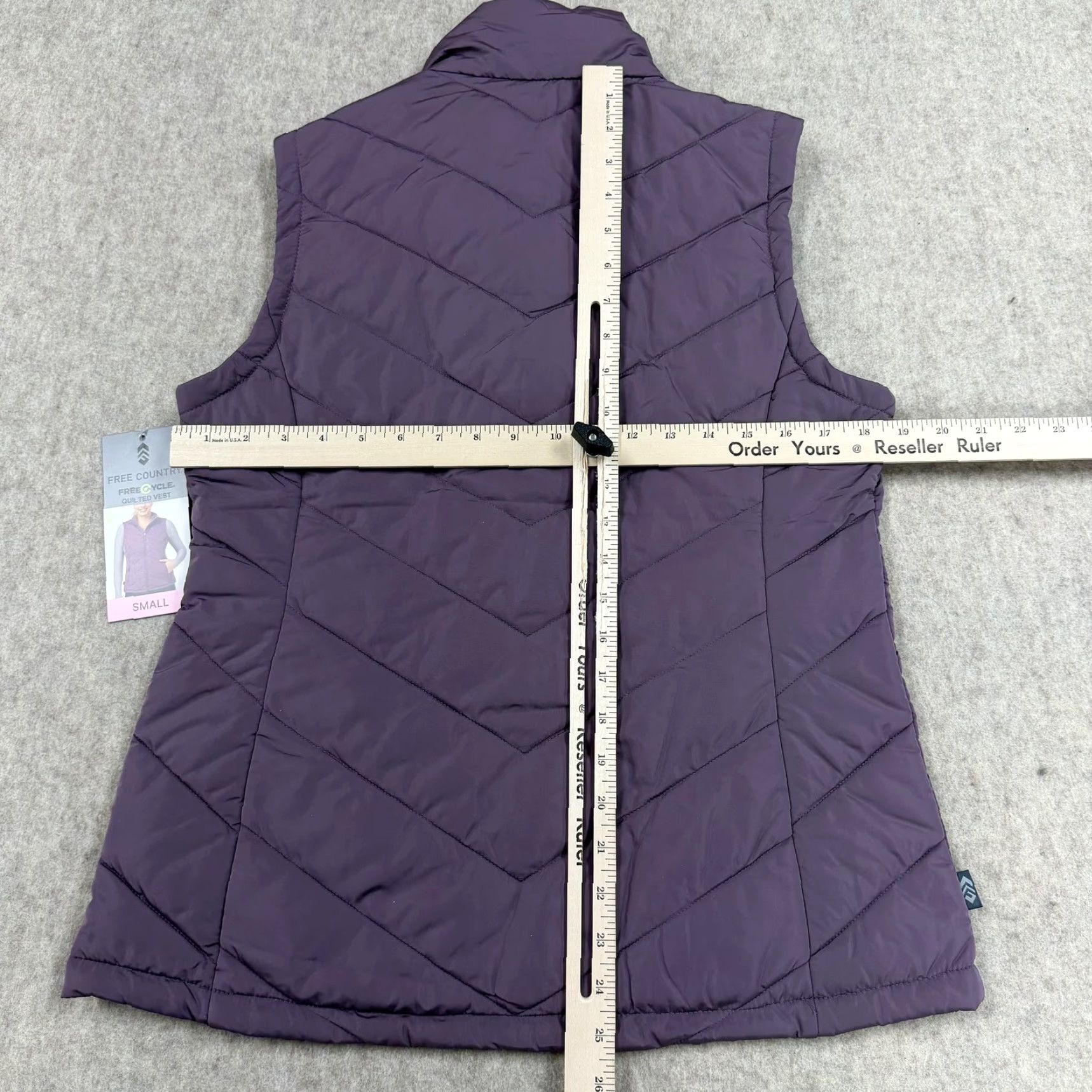 Free Country Free Country Vest Womens Small Purple Quilted Lightweight Zip Pockets Solid Polyester REPREVE Fall Spring Winter - Adult Casual Travel Size S / US 4 / IT 40 - 7 Thumbnail
