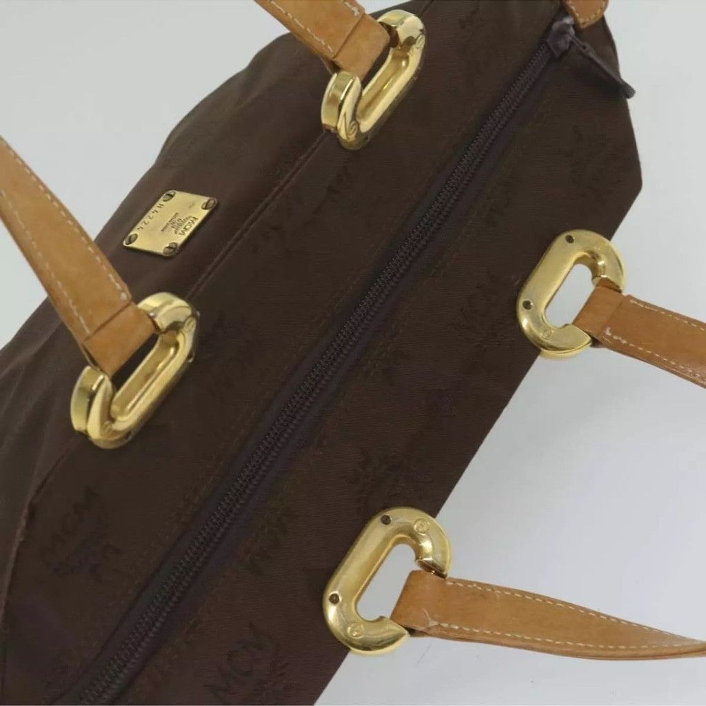 MCM MCM Brown and Tan Satchel with Gold Hardware Size ONE SIZE - 4 Thumbnail