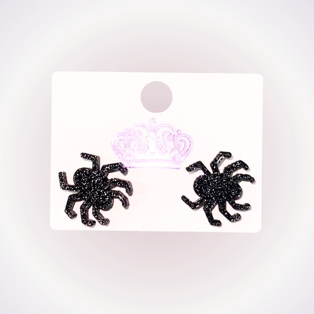 Other Spooky Black Glitter Spider Earrings | Sz OS, NWOT Size ONE SIZE - 1 Thumbnail