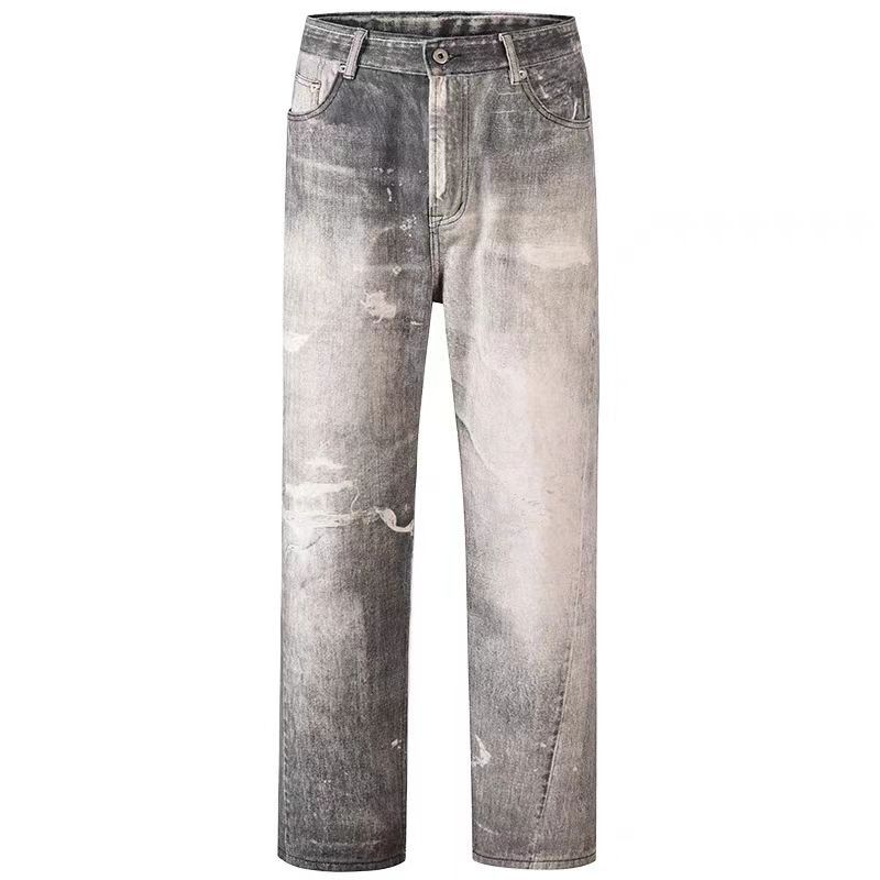 Japanese Brand × Jean High street all-over destroyed print retro straight jeans Size US 32 / EU 48 - 5 Thumbnail