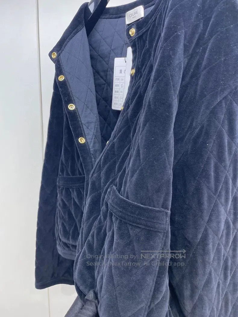 Celine Celine Black Velvet Quilted Jacket. Size US L / EU 52-54 / 3 - 6 Thumbnail