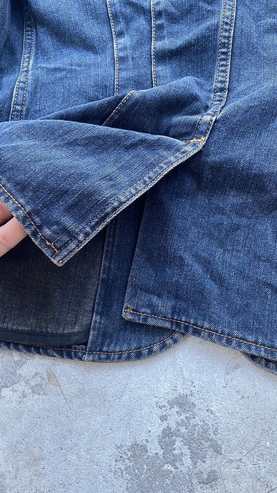 Hysteric Glamour × Japanese Brand × Le Grande Bleu (L.G.B.) Vintage Escada Sport Italy Punk Denim Coat Grunge Blazer Size XS / US 0-2 / IT 36-38 - 13 Thumbnail