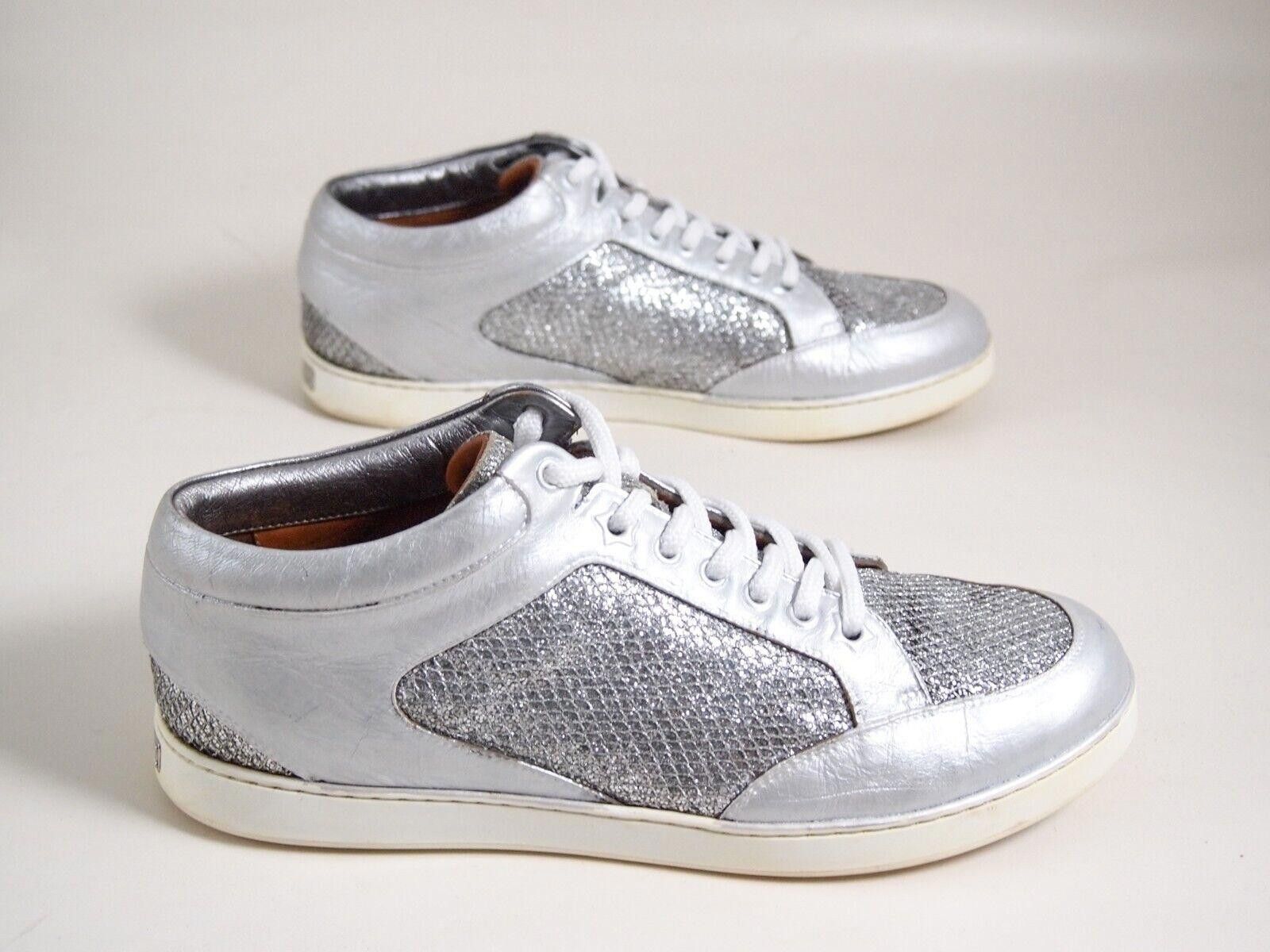 Jimmy Choo Jimmy Choo Sneakers Silver Leather Mesh US 10.5 EU 40.5 Size US 10.5 / IT 40.5 - 4 Thumbnail