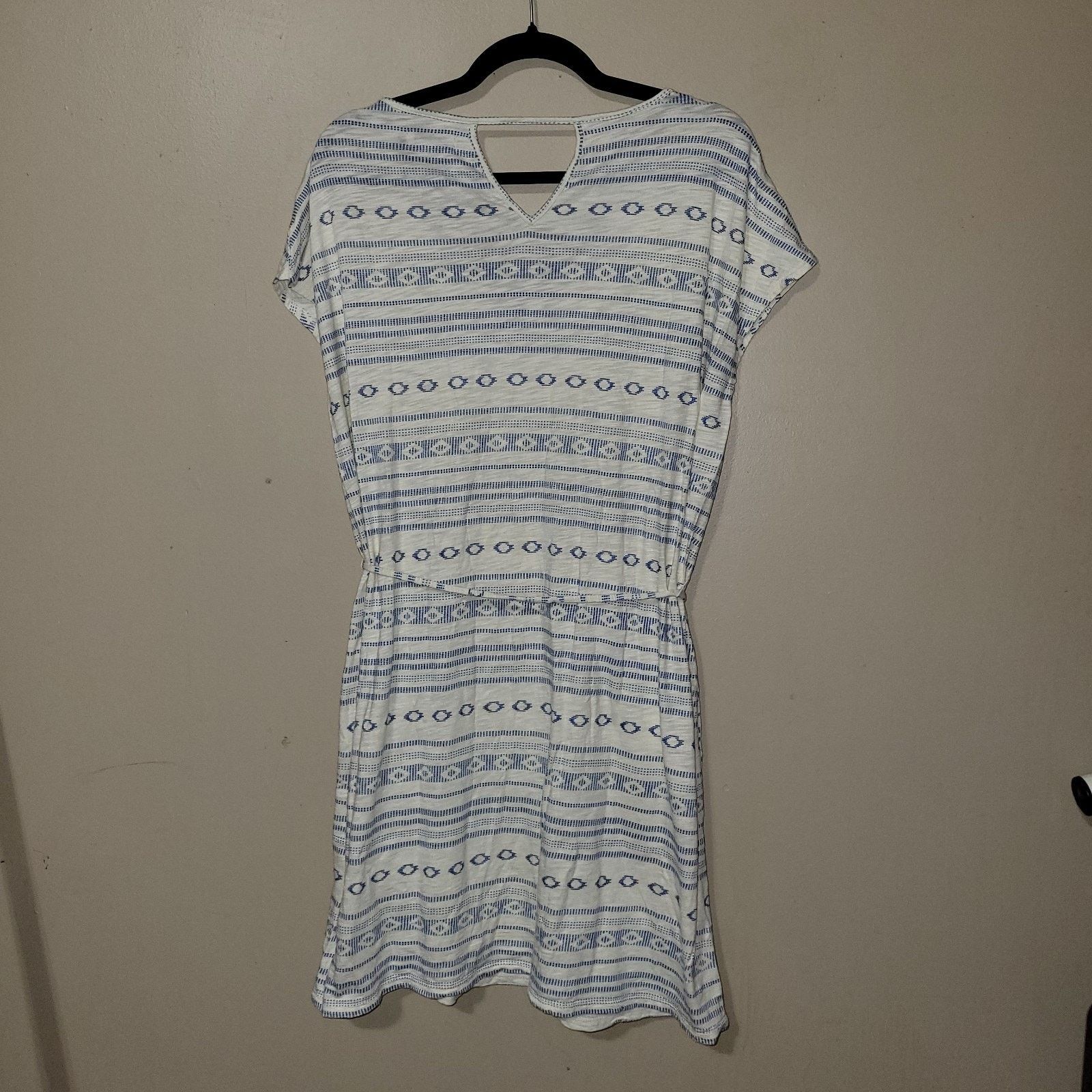 Lucky Brand Lucky Brand Summer White Blue Dress Size Large Aztec Boho Size L / US 10 / IT 46 - 5 Thumbnail
