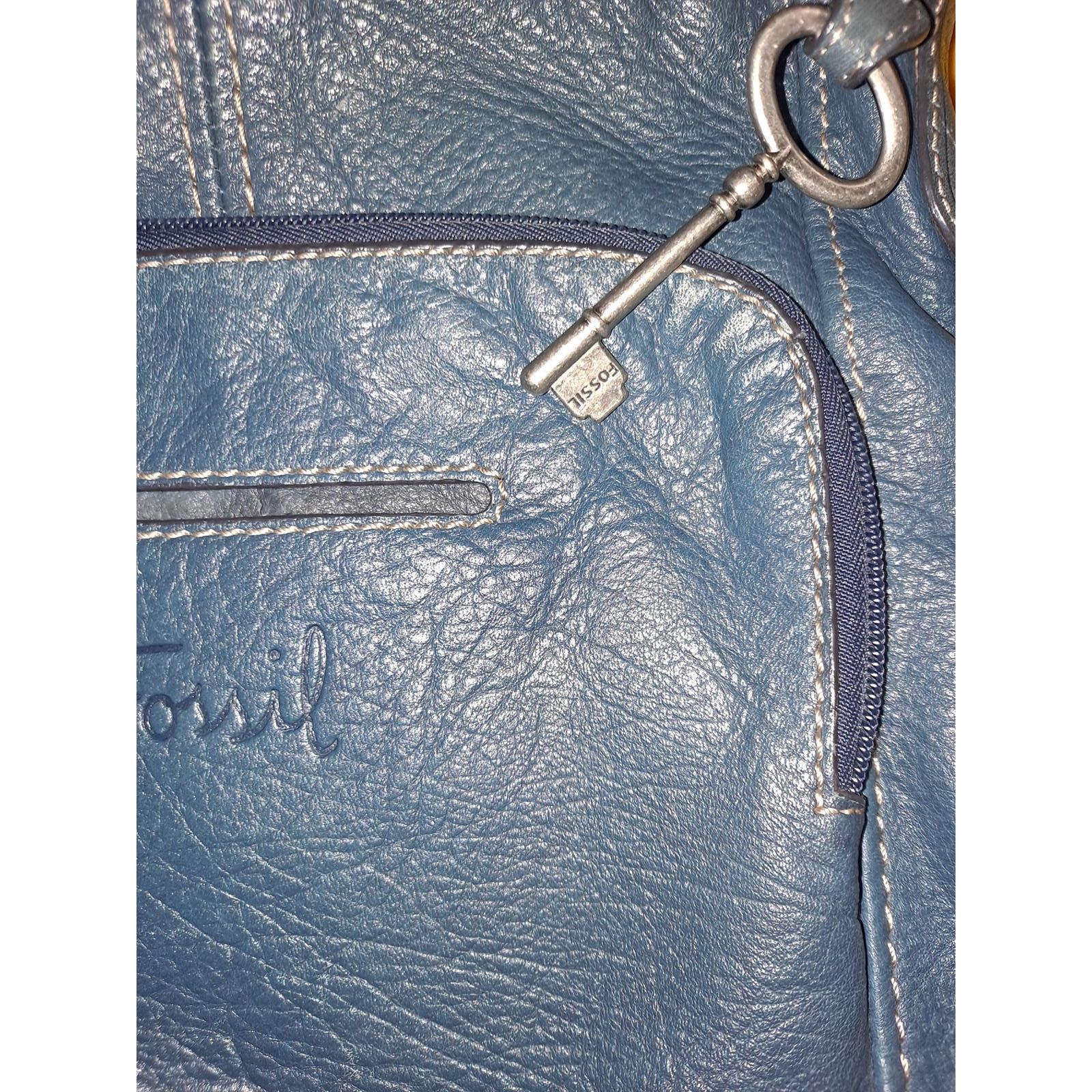 Fossil Fossil Purse Blue Leather Adjustable Crossbody Shoulder Bag Size ONE SIZE - 3 Thumbnail