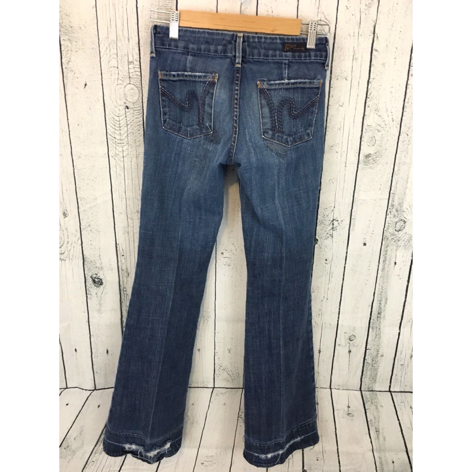 Citizens Of Humanity VINTAGE Citizens of Humanity Dunaway #087 Stretch Low Waist Full Leg Jeans Women's 25 Blue Denim Flare 90s Womens Jeans by Citizens of Humanity (COH) Size 42" / US 20 - 4 Thumbnail