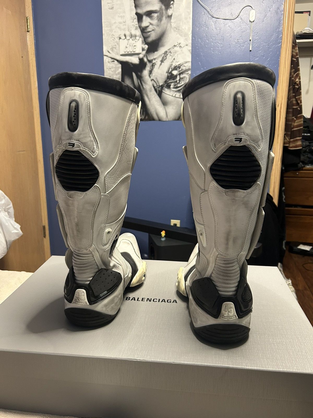 Balenciaga Balenciaga moto biker boot white Size US 12 / EU 45 - 3 Thumbnail