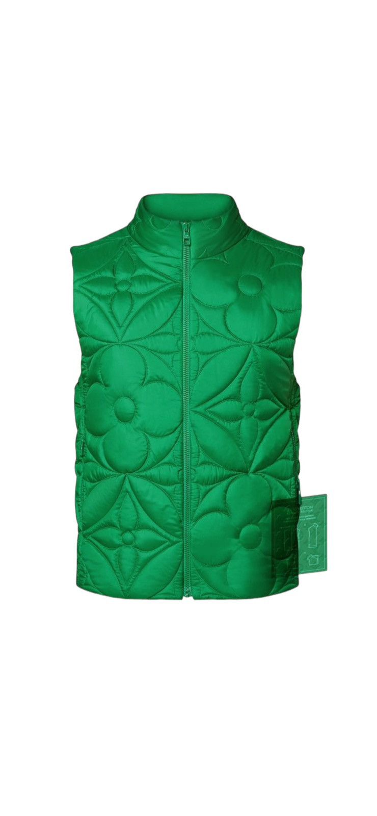 Image of Louis Vuitton Lvse Padded Monogram Flower Gilet in Green, Men's (Size Small)