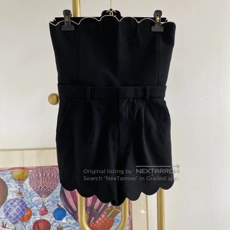 Saint Laurent Paris Saint Laurent Black Strapless Jumpsuit. Size US 38 / EU 54 - 1 Thumbnail