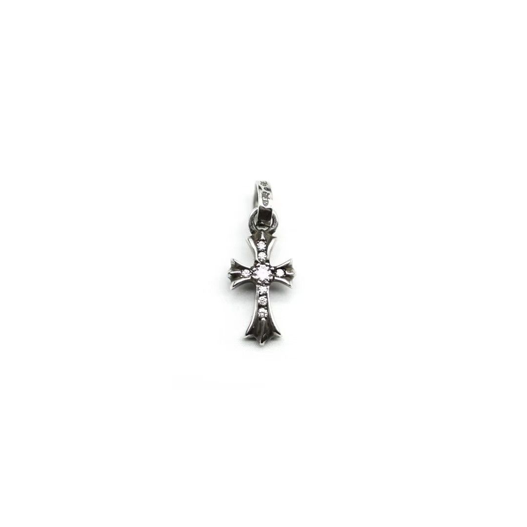Chrome Hearts Chrome Hearts Silver Diamonds Babyfat Cross Charm Pendant Size ONE SIZE - 1 Thumbnail
