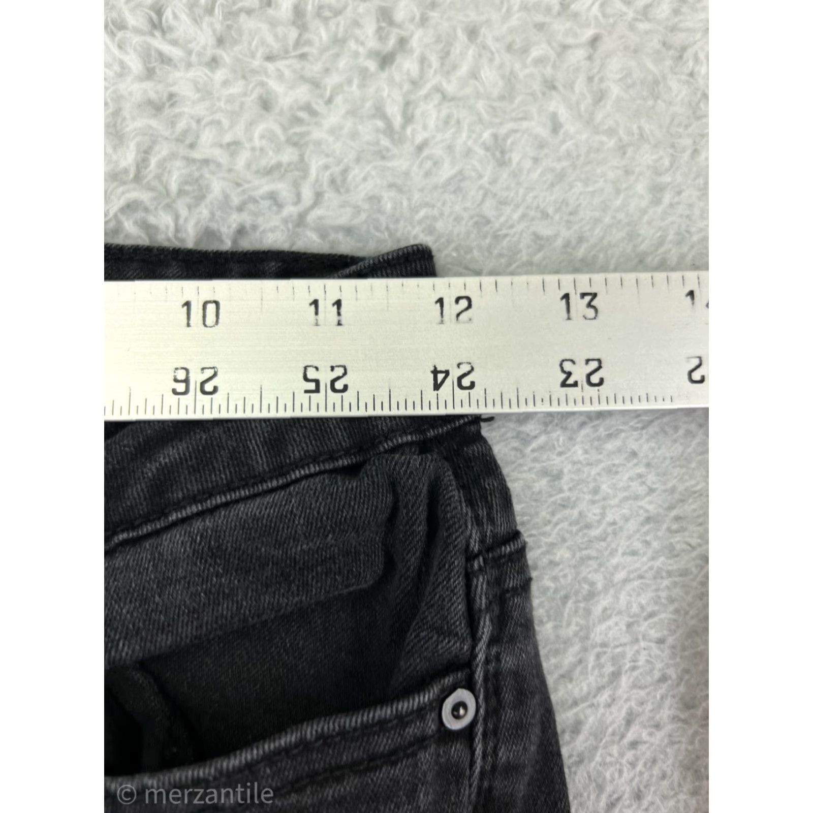 Vintage VINTAGE Indigo Rein Jeans Womens 3 Black Denim Flared Distressed Cotton Blend Hook: Zip, Logo Size 26" / US 2 / IT 38 - 5 Thumbnail