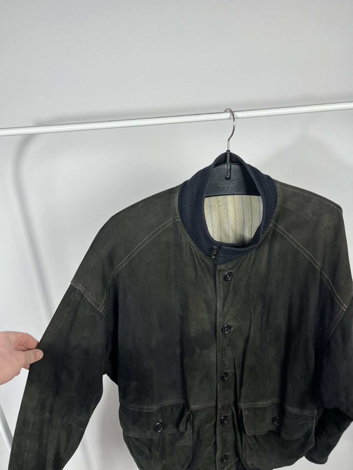 Leather Vintage Distressed Suede Bomber Jacket Size 50 Size US M / EU 48-50 / 2 - 5 Thumbnail