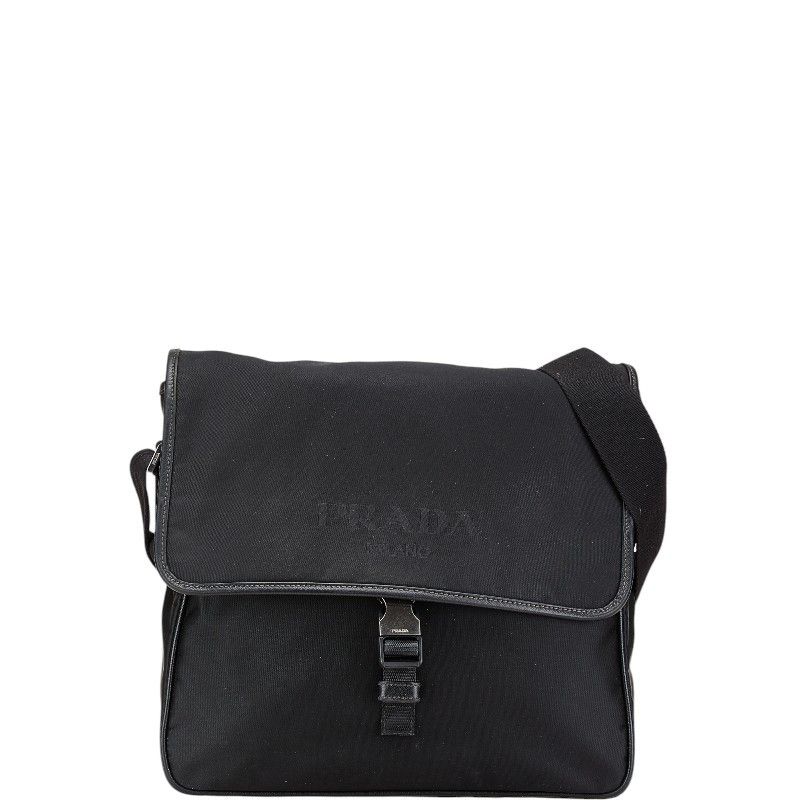 Prada Prada Prada Nylon Leather Logo Shoulder Bag Leather Shoulder Bag Size ONE SIZE - 1 Thumbnail