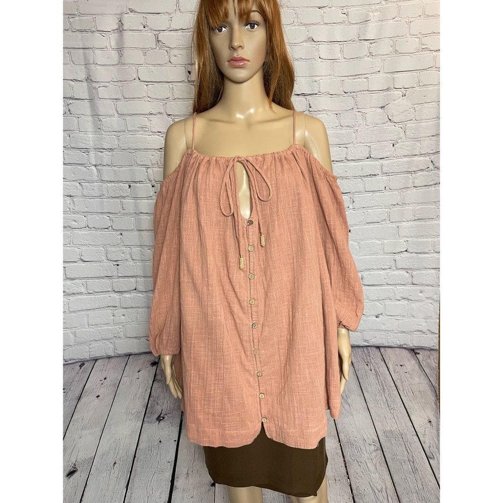 Free People New Free People Stealin' Hearts Cotton Tunic Size M Size M / US 6-8 / IT 42-44 - 2 Thumbnail