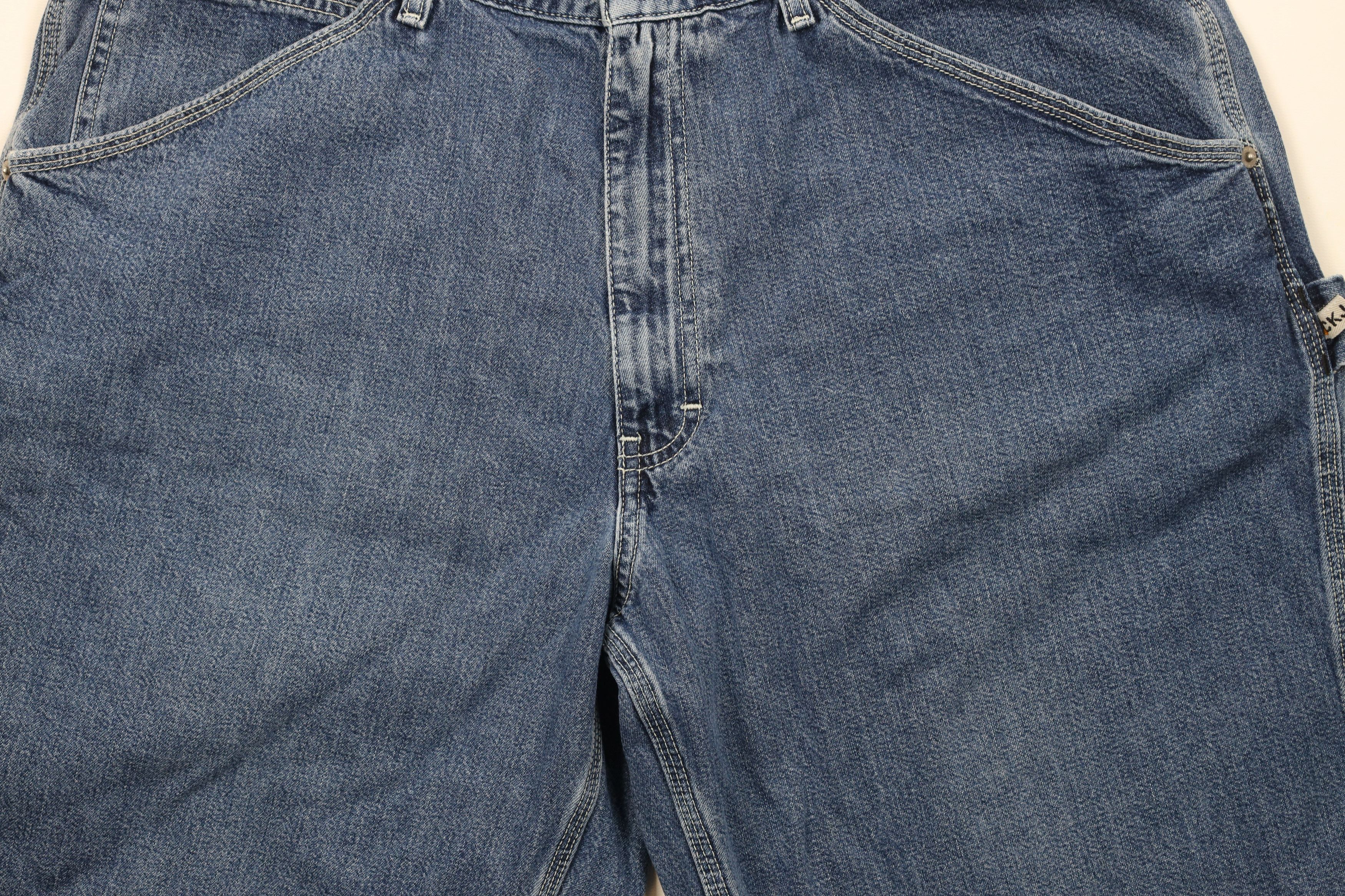 Calvin Klein × Vintage Vintage 90s Calvin Klein Baggy Dungaree Denim Shorts Jorts Size US 38 / EU 54 - 3 Thumbnail