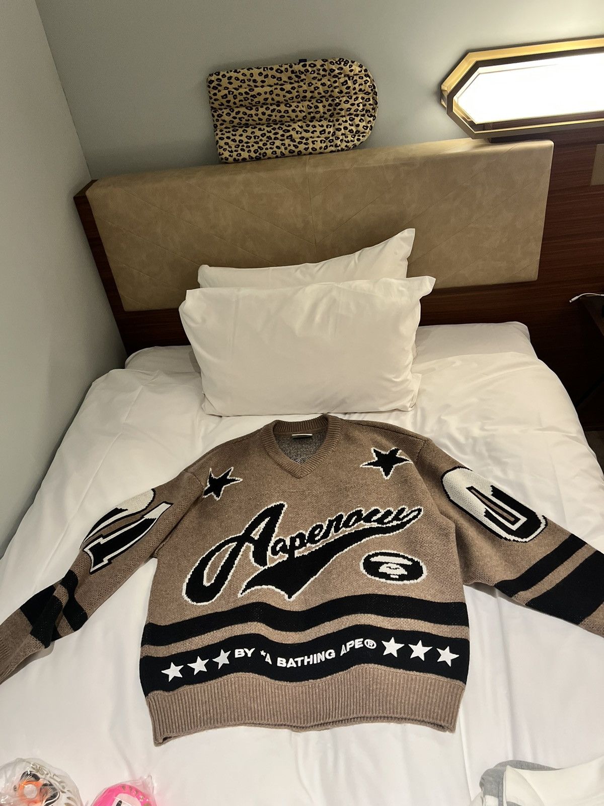 image of Aape Knit Sweater in Brown, Men's (Size Medium)