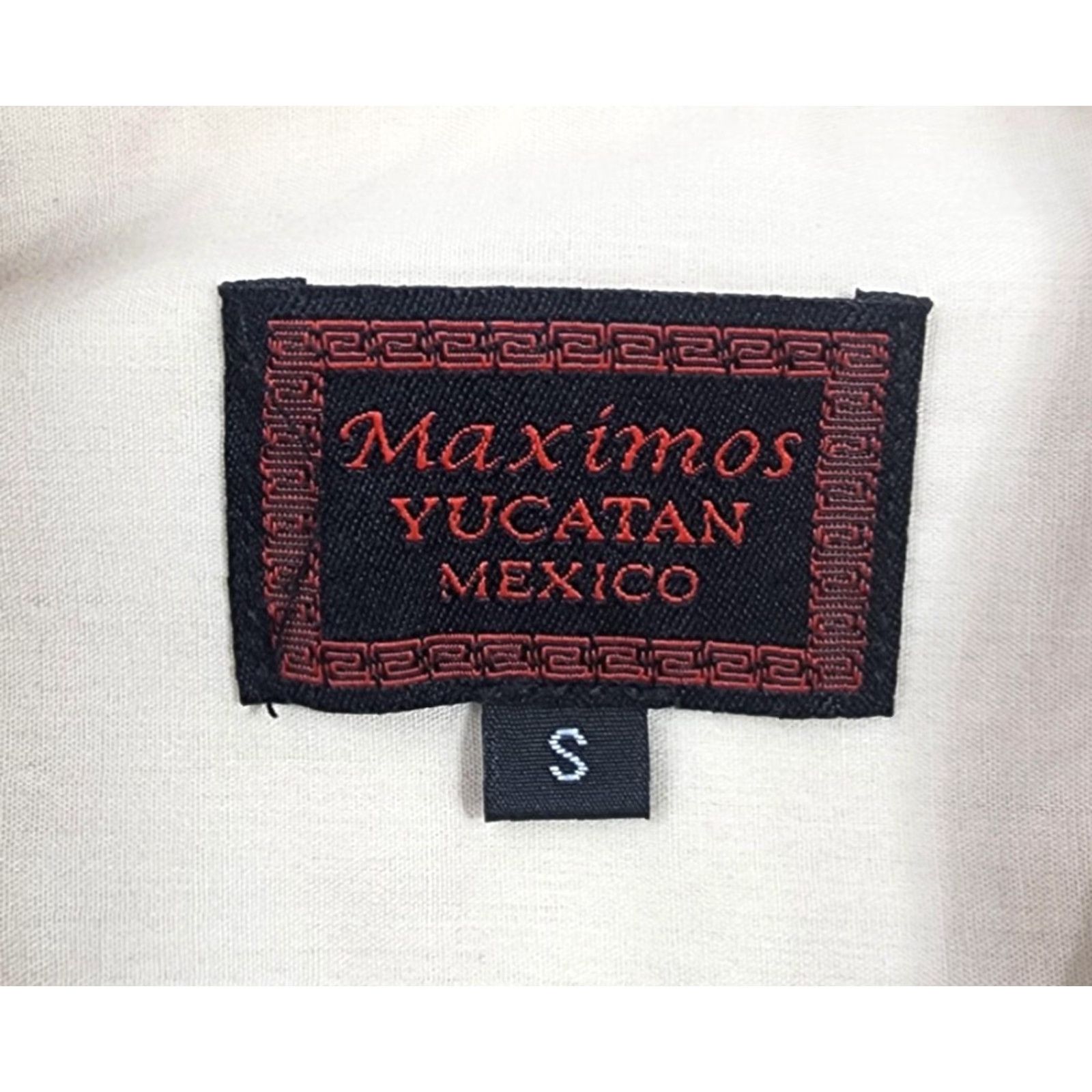 Vintage Maximos Yucatan Guayabera Shirt Mens Small Beige Embroidered Long Sleeve Mexico Size US S / EU 44-46 / 1 - 6 Thumbnail