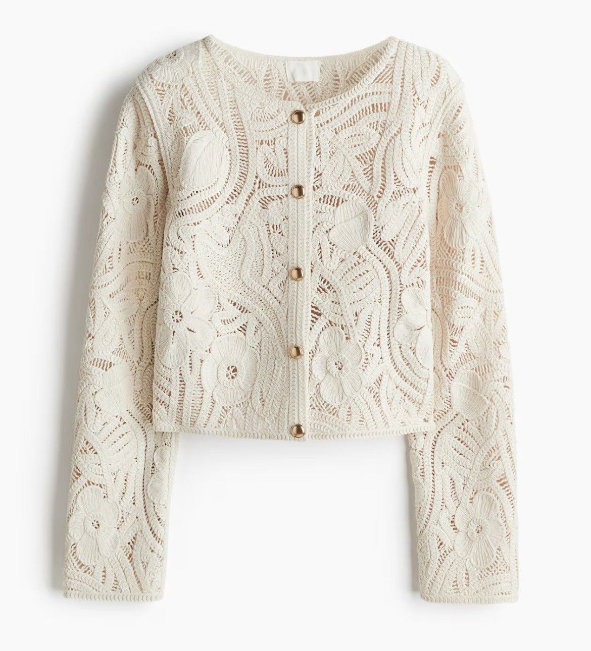 H&M H&M crochet look cardigan Size L / US 10 / IT 46 - 1 Thumbnail