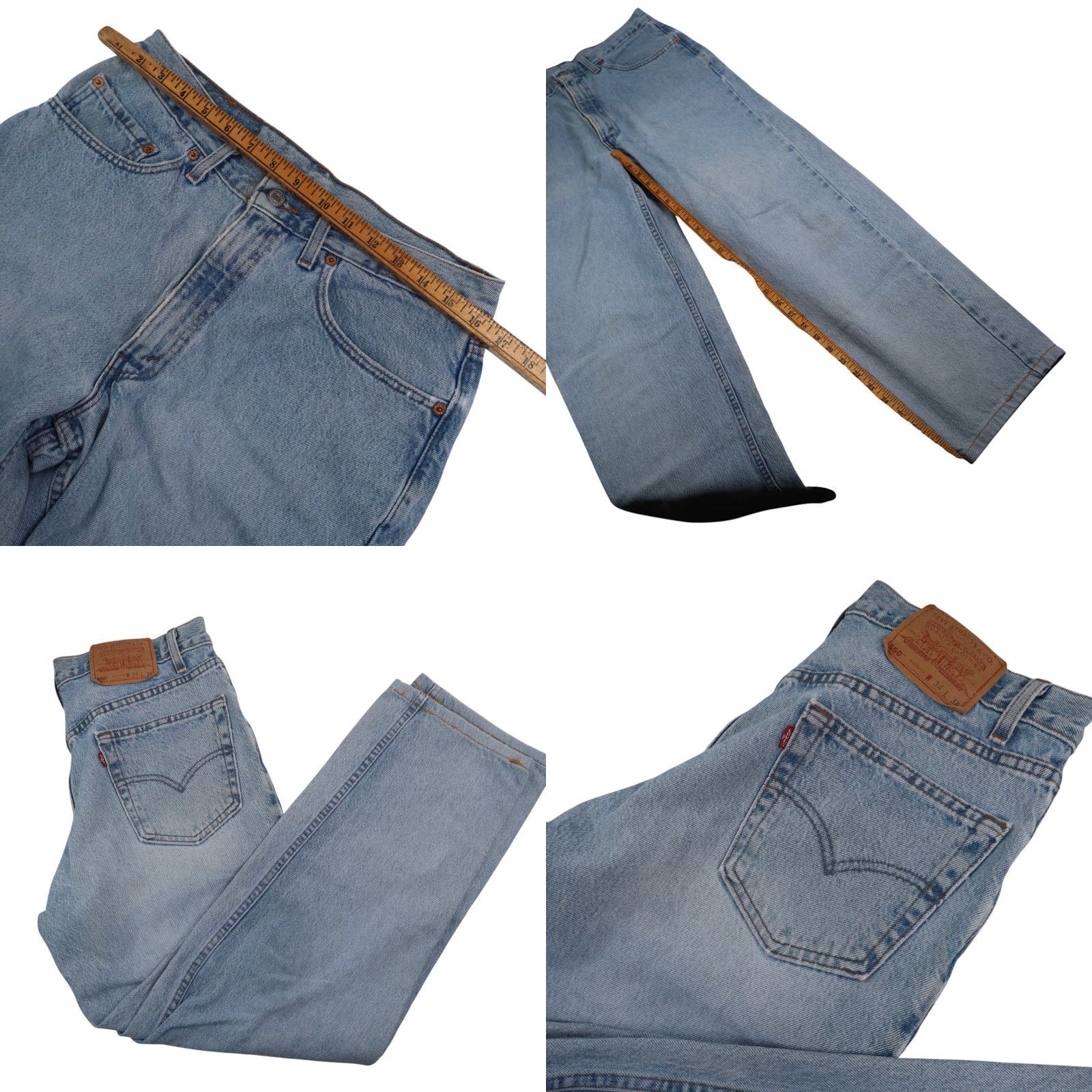 Denime VINTAGE Levis 550 USA Made Loose Fit Denim Jeans Shirt? Size US 34 / EU 50 - 8 Thumbnail