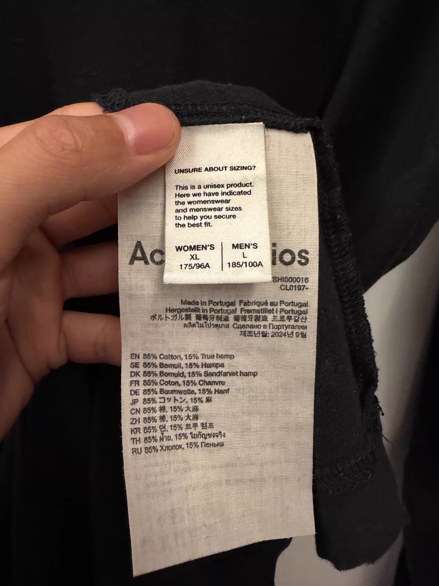 Acne Studios Acne 1996 Logo Print Crew Unisex Black Sweat XL/L Size XL / US 12-14 / IT 48-50 - 4 Thumbnail