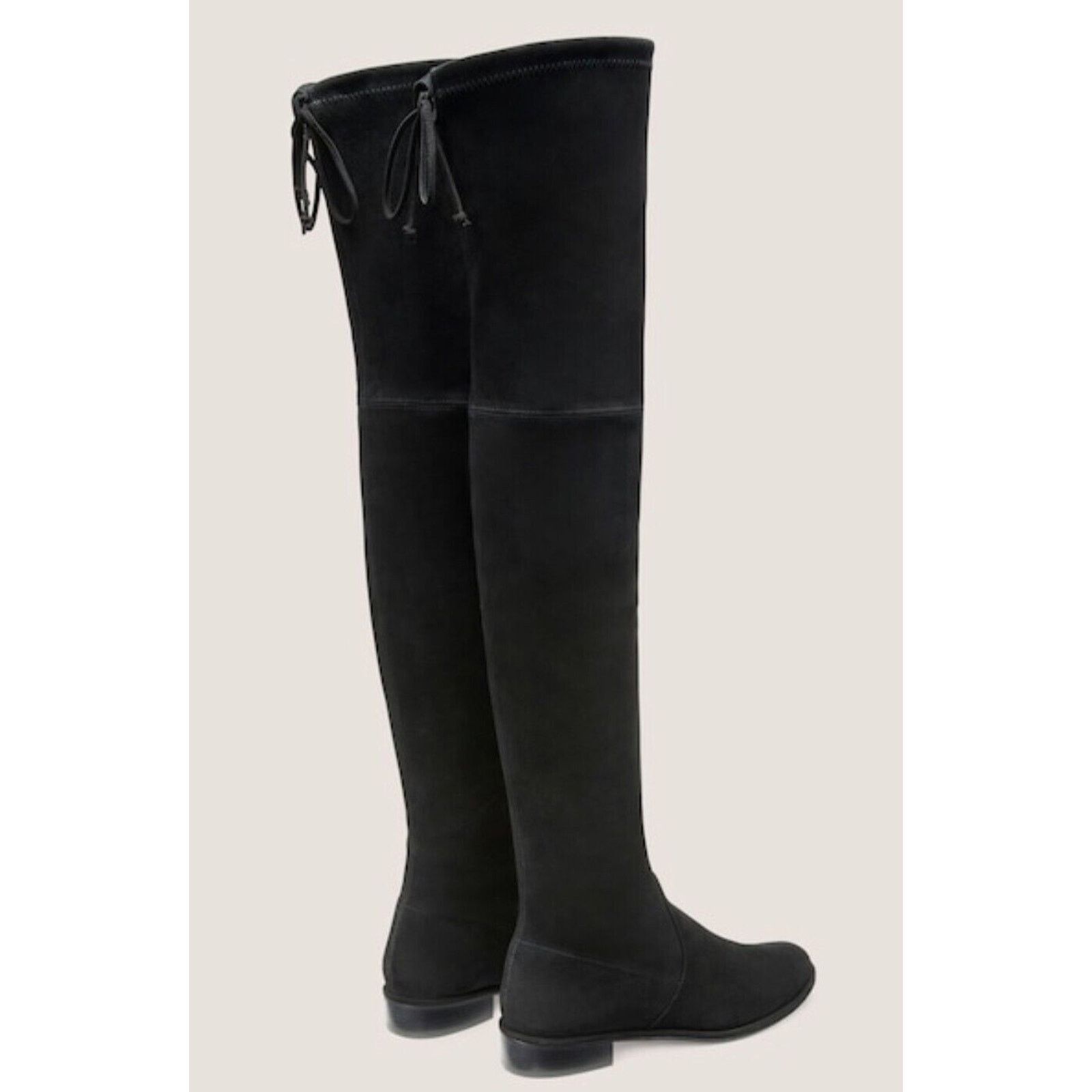 Stuart Weitzman Stuart Weitzman Black Suede Lowland Flat Heel Laceup Boots 7 Size US 7 / IT 37 - 2 Thumbnail
