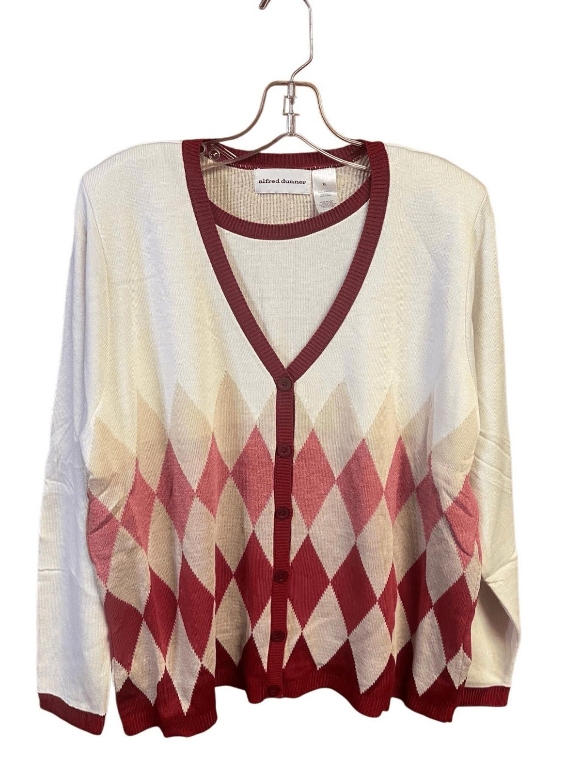 Designer Alfred Dunner Cardigan Sweater With inner Knit Sz XL NWOT Size XL / US 12-14 / IT 48-50 - 1 Thumbnail