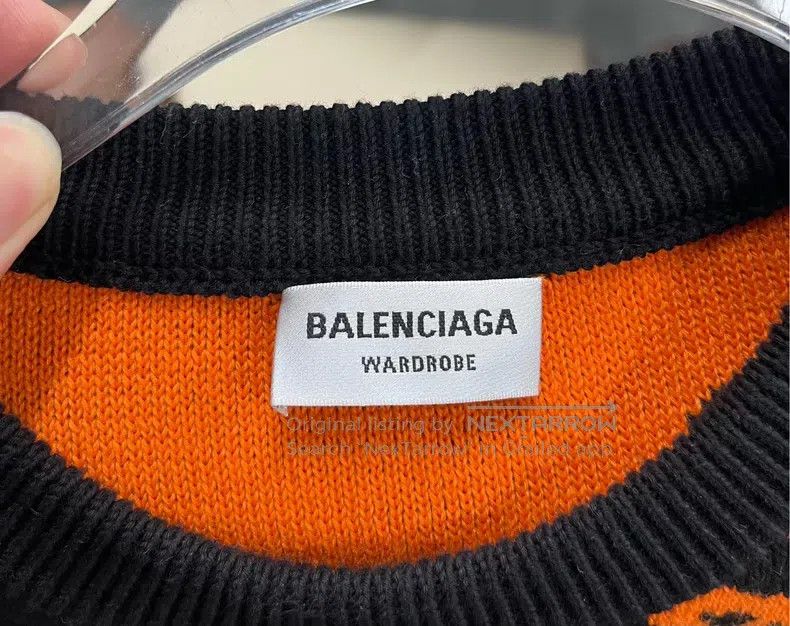 Balenciaga Balenciaga Black Logo Printed Knit Sweater Size US S / EU 44-46 / 1 - 3 Thumbnail