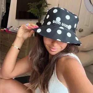 Miu Miu Black Polka Dot Classic Bucket Hat Size ONE SIZE - 7 Thumbnail