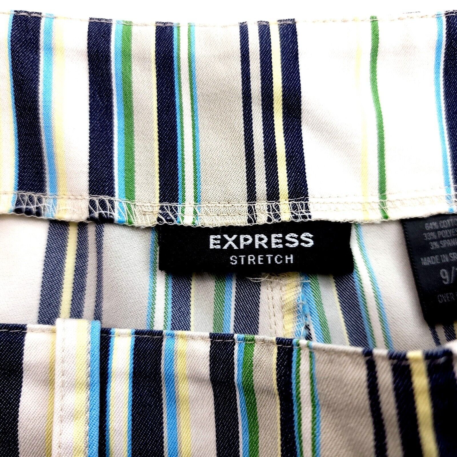 Express Express Stretch Cream Multi-Colored Mid Rise Dress Pants Siz Size 32" / US 10 / IT 46 - 5 Thumbnail