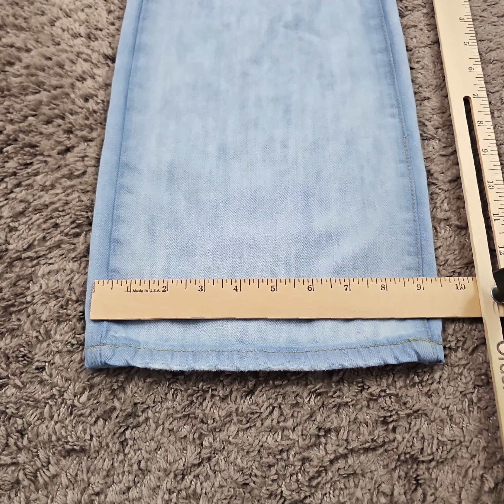 Vintage KanCan Jeans Womens Flare High Distressed Light Wash Denim Button Fly 24x33 Size 25" / US 0 / IT 36 - 6 Thumbnail