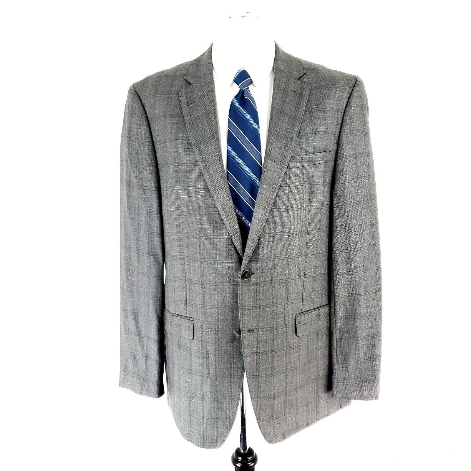 Calvin Klein Calvin Klein Wool Silk 2 Button Blazer 42R Gray Brown Sharks Size 42R - 3 Thumbnail