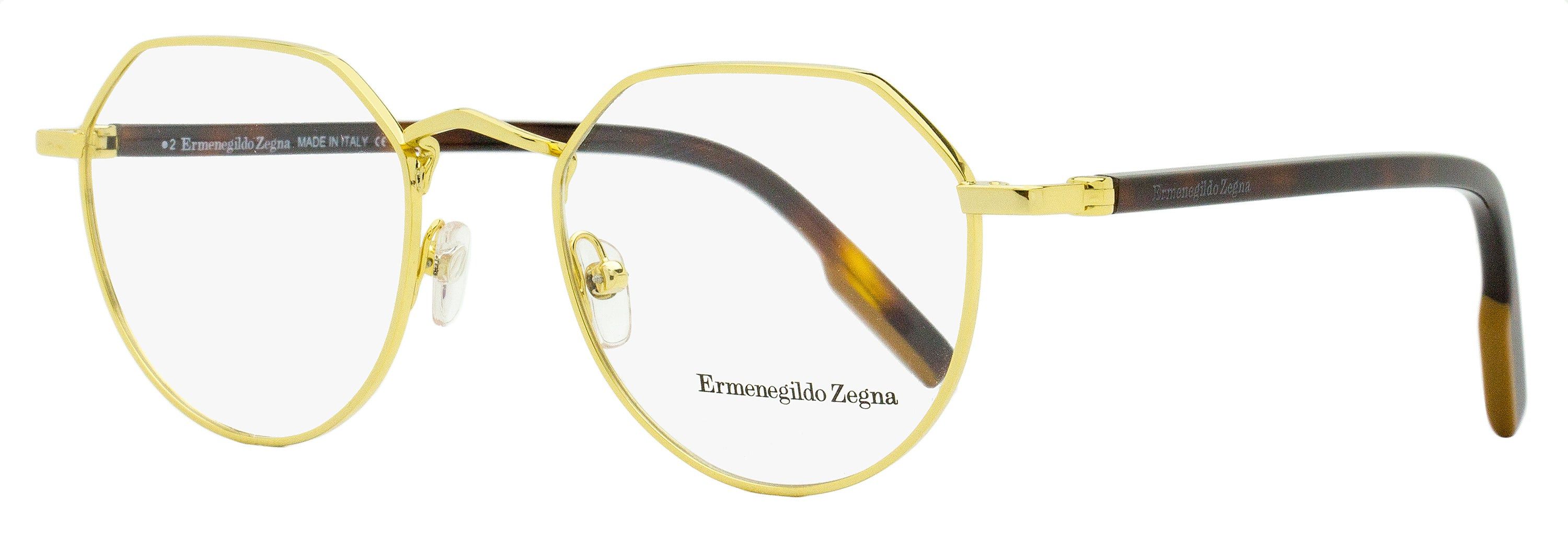 Zegna Geometric Vicuna Eyeglasses EZ5238 030 Yellow Gold/Hav