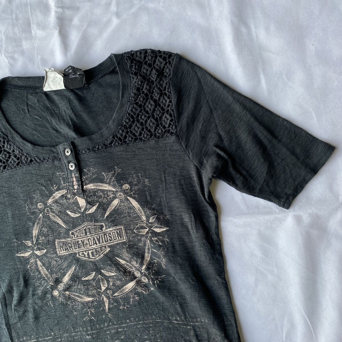 Harley Davidson × If Six Was Nine × Japanese Brand Vintage Pattern Harley Davidson Blouses Size XS / US 0-2 / IT 36-38 - 3 Thumbnail