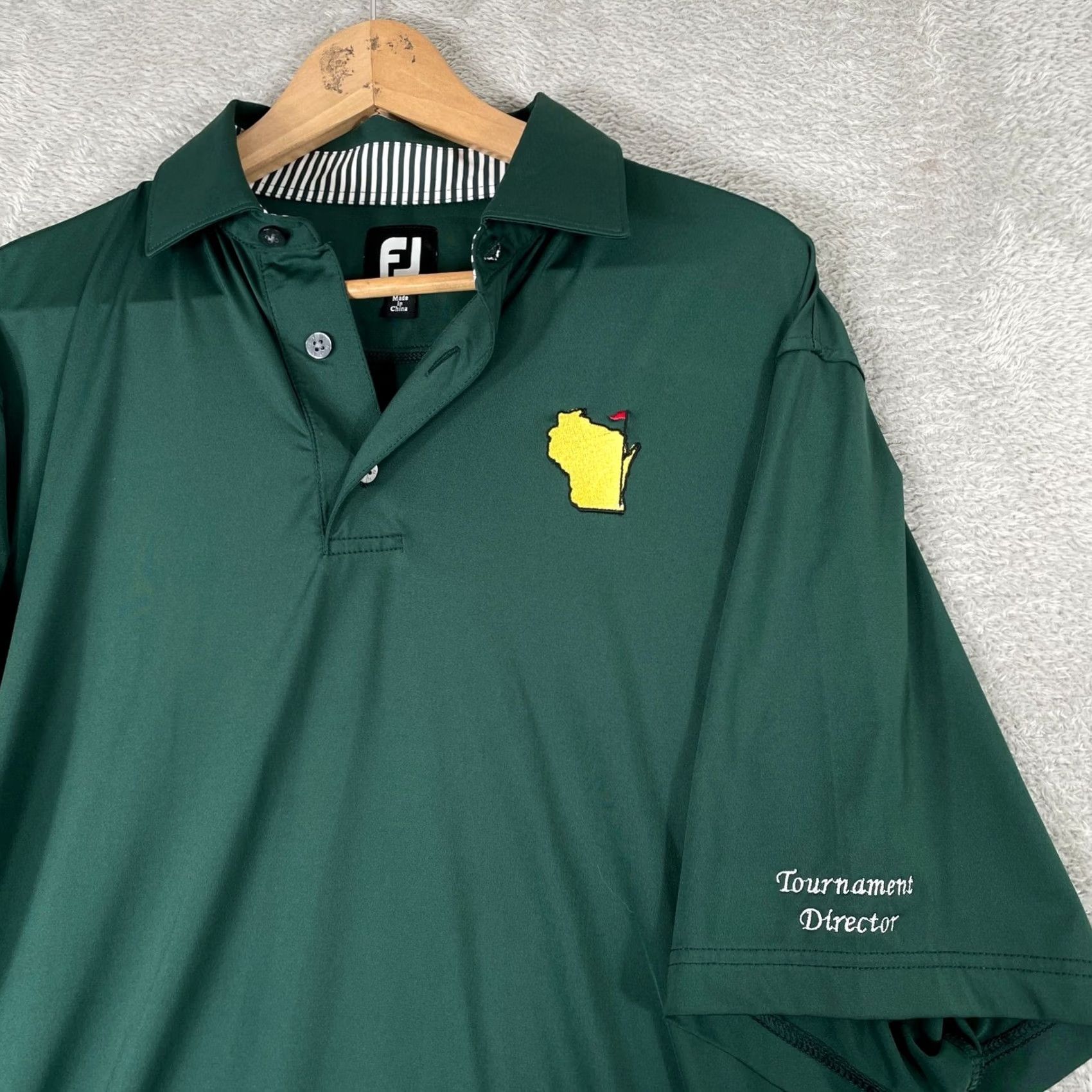 Footjoy FootJoy Masters Tournament Director Polo Mens Large Green Performance Golf Shirt - Pre-owned Size US L / EU 52-54 / 3 - 2 Thumbnail